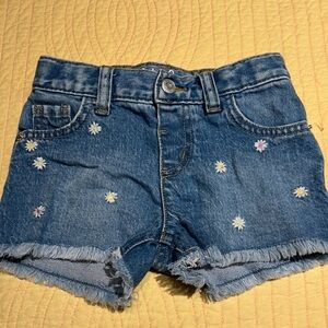 Cat & Jack Blue Denim Shorts with Floral Embroidery